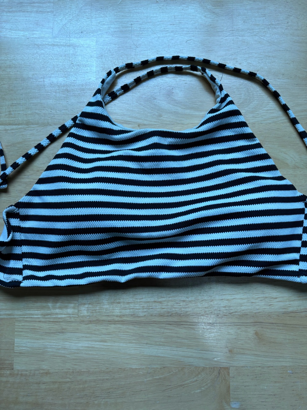 Black and White Striped Kids Halter Top